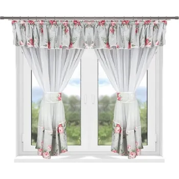 BytoTex Hotová záclona Milena růžová 400x160 cm