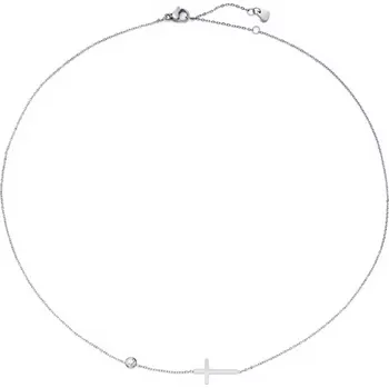 Náhrdelník Victoria Filippi Stainless Steel Náhrdelník s křížkem a zirkonem Dorothea NH-782S/85 Stříbrná 40 cm + 5 cm (prodloužení)