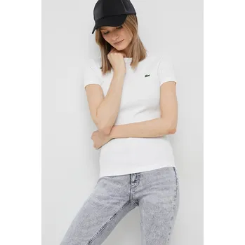 Pánské tričko Bavlněné tričko Lacoste TF5538 bílá 00X, vel. 44