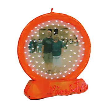 Svíčka Svíčka kruh foto MANŽELÉ oranž – ručně vyráběná, certifikovan...