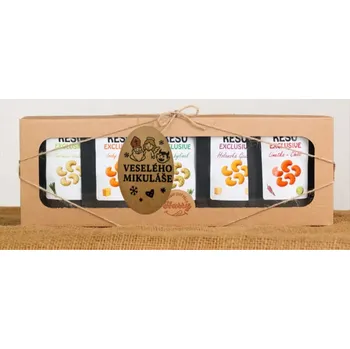 Dárkový potravinový koš Dárková sada Kešu EXCLUSIVE mix 5 druhů slaných TOP CHUŤ Veselého Mikuláše (Dárková sada Kešu EXCLUSIVE mix 5 druhů slaných TOP CHUŤ Veselého Mikuláše)