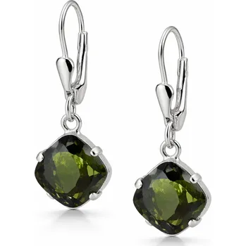 Náušnice Vltavín Moldavite Stříbrné náušnice s vltavíny P32 0064
