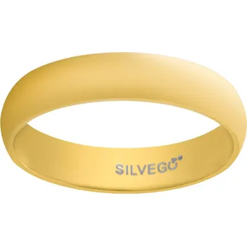 Prsten Snubní prsten POESIA z chirurgické oceli pro muže i ženy pozlacený 18kt žlutým zlatem velikost obvod 56 mm RRC4104GPM-obvod 56 mm