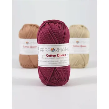 Příze Performance Bavlněná příze Cotton Queen 2109 - vínová 50g 125m