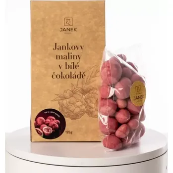 Sušené ovoce JANKOVY maliny v bílé čokoládě 125g