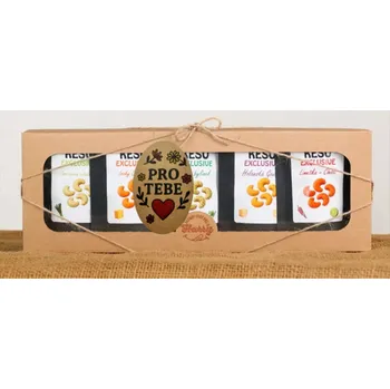 Dárkový potravinový koš Dárková sada Kešu EXCLUSIVE mix 5 druhů slaných TOP CHUŤ Pro Tebe (Dárková sada Kešu EXCLUSIVE mix 5 druhů slaných TOP CHUŤ Pro Tebe)