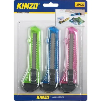 Nůž odlamovací KINZO 9196 sada 3ks - rozbaleno / poškozený obal (přelepeno)