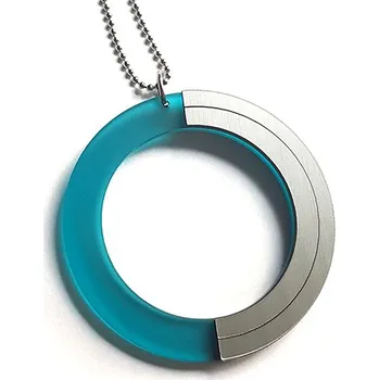 Náhrdelník Náhrdelník FIFTY FIFTY nefrit průměr náhrdelníku: větší (průměr 52 mm) petrolejová / stříbrná