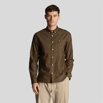 Pánská košile Košile Lyle and Scott olive 1208055 S