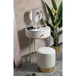 Designový toaletní stolek s taburetkou Pembroke II bílý