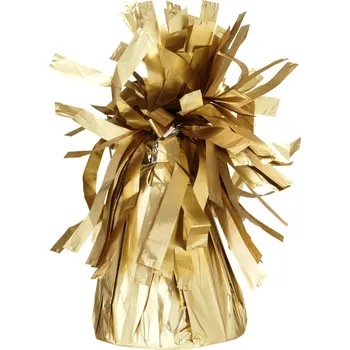 PartyDeco Balonkové těžítko třásně zlaté saténové, 130 g