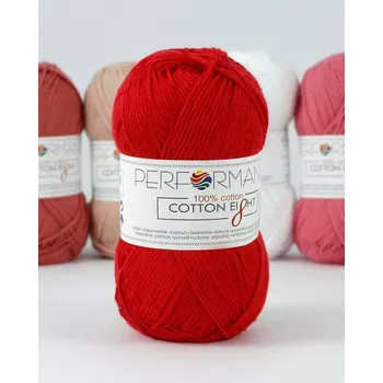 Příze Performance Bavlněná příze Cotton Eight 1240 - červená 50g 175m