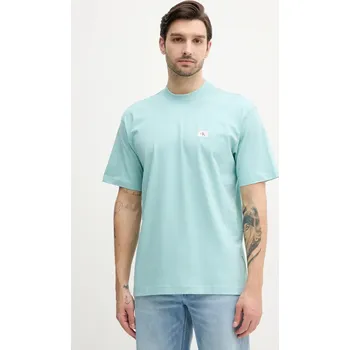 Pánské tričko Bavlněné tričko Calvin Klein Jeans J30J326857 tyrkysová 06X, vel. S
