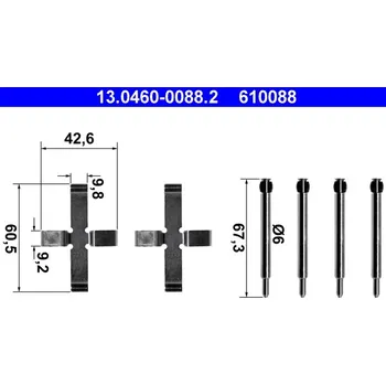 Brzdový kotouč Příslušenství kotoučové brzdy ATE 13.0460-0088.2