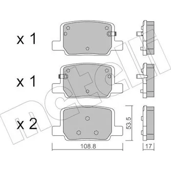 Brzdová destička Sada brzdových destiček, vždy 4 kusy v sadě METELLI 22-1439-0