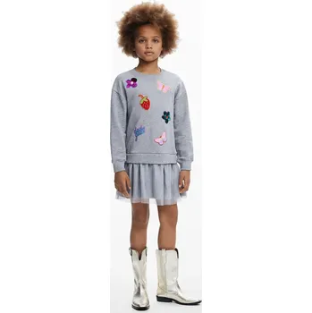 Oblečení a móda Dívčí šaty Desigual 25WGVK16 šedá 09X, vel. 152