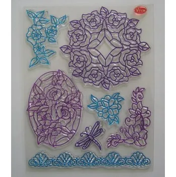 Razítko Razítko z polymeru transparentní - sada 14 x 18 cm - Vintage Tiffany