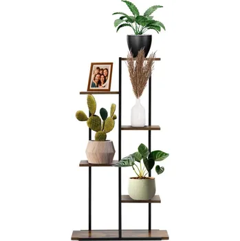 Stojan na květiny Kovový stojan na květiny 113 cm SPRINGOS GA0211 tmavě hnědý