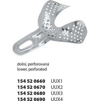 Medin a.s. Lžíce otiskovací; UUX3 Lžíce otiskovací UUX3 Medin pro dentální praxi