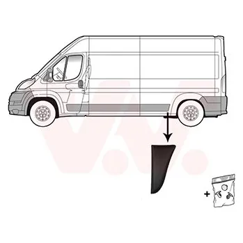 Lišta karosérie Ozdobná / ochranná lišta, boční stěna VAN WEZEL 1652415