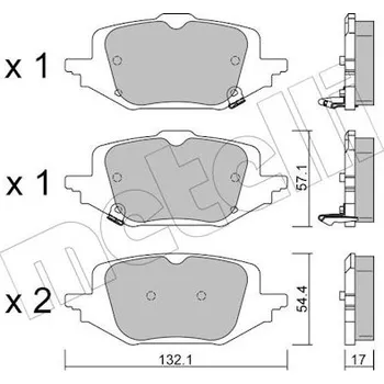 Brzdová destička Sada brzdových destiček, vždy 4 kusy v sadě METELLI 22-1397-0