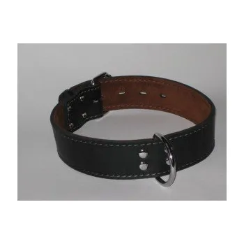Obojek pro psa Obojek luxusní mastná kůže černý - 4,5 cm x obvod krku 55 - 65 cm