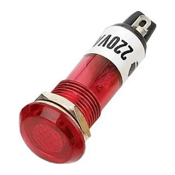 Dílna Kontrolka kulatá 230V s doutnavkou, červená do otvoru 10mm HADEX