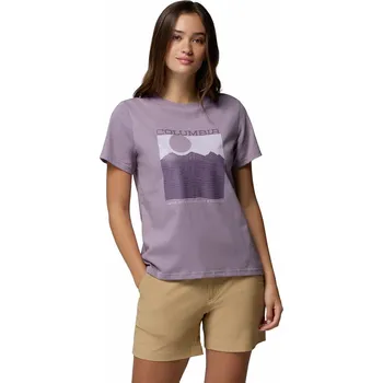 Dámské tričko Columbia Rolling Bend™ Graphic SS W 2120021555 - shale purple/ramed linescape XS