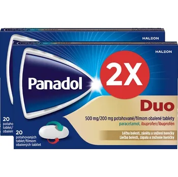 Lék na bolest, zánět a horečku Panadol DUO 500/200mg, tablety pro úlevu od bolesti 20 tablet - balení 2 ks