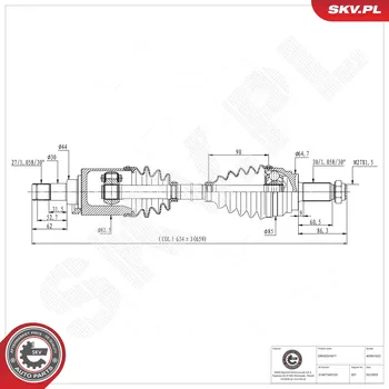 Poloosa kola Hnací hřídel - poloosa ESEN SKV 40SKV322