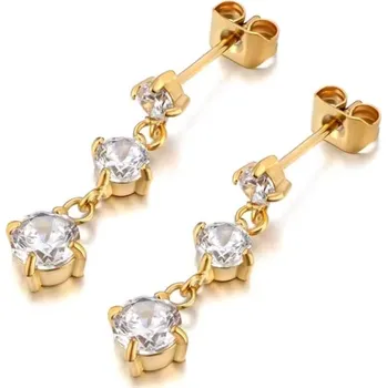 Náušnice Victoria Filippi Stainless Steel Ocelové náušnice se zirkony Zoa Gold - chirurgická ocel E-E24213G/14 Zlatá