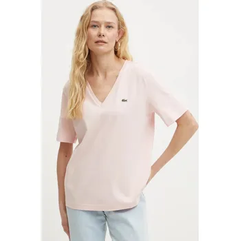 Bavlněné tričko Lacoste TF7300 růžová 30X, vel. 38