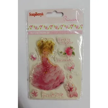 Dětské razítko Razítko transparentní - 10 x 11 cm - Princezna v růžovém