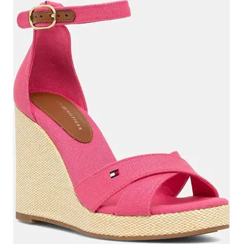 Dámské sandále Sandály Tommy Hilfiger FLAG HIGH WEDGE ESPAD CRISSCROSS FW0FW08661 růžová 42X, EUR 41