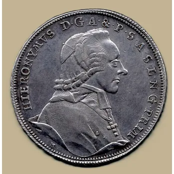 Hieronymus Colloredo – ½ tolar, Salcburk 1782 14 g