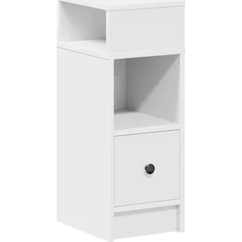 Noční stolek Bílá noční stolek se zásuvkou 25 x 31 x 66 cm, materiál dřevotříska