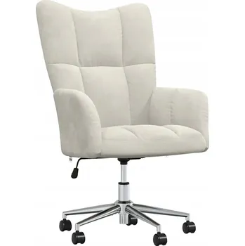 Krémové otočné křeslo s nastavitelnou výškou a kolečky 61,5 x 69 x (94,5-10