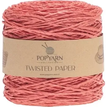 Příze POPYARN Papírová příze Twisted paper B515 - růžová, 250g 255m