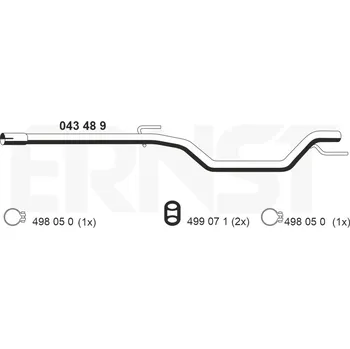 Přední díl výfuku Výfuková trubka ERNST 043489