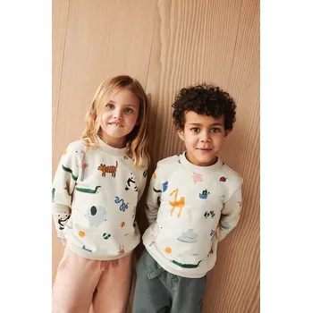 Chlapecká mikina Dětská bavlněná mikina Liewood Thora Printed Sweatshirt LW20671.9BYA béžová 08X, vel. 122-128