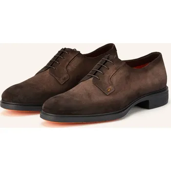 Pánské mokasíny Santoni Pánské Šněrovací Boty Easy Revlo, tmavě hnědá, 42,5