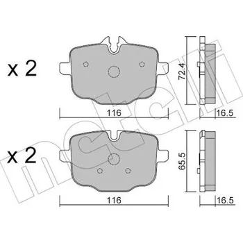 Brzdová destička Sada brzdových destiček, vždy 4 kusy v sadě METELLI 22-0921-1