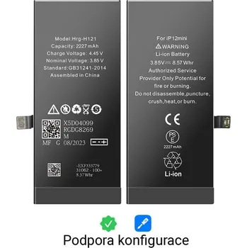 Baterie pro mobilní telefon Baterie iPhone 12 mini 2460mAh (CoB) s podporou konfigurace - genuine BT0155