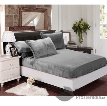 Prostěradlo Mikroplyšové prostěradlo 220x200 Elegance - Tmavě šedá