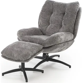 Křeslo Křeslo s podnožkou Pesto popelavě šedé