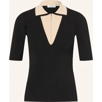 Dámská košile Reiss Dámské Pletené Polo Tričko, černá / béžová, 36