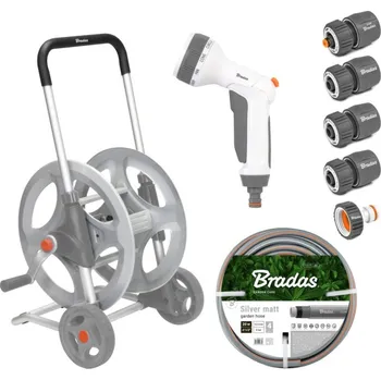 Zavlažování BRADAS BR-WL-AG33320SET1 Pojízdný naviják WHITE LINE s hadicí 1/2" 20 m a příslušenstvím SILVER PRO SET, kovový