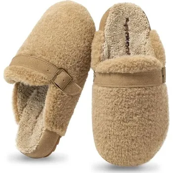 Dívčí zimní obuv Felokont pantofle dámské zimní plyšové otevřené teplé pantofle dámské domácí pantofle dámské