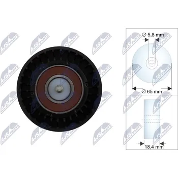 Motor automobilu Napínací kladka, klínový řemen NTY RNK-FR-072