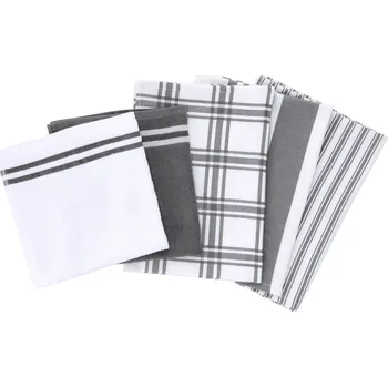 Utěrka W5 Sada kuchyňských utěrek a ručníků, 5dílná (šedá/bílá)